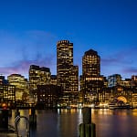 Boston city at night